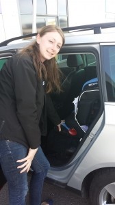 Staff from Simply Baby fit our new car seat