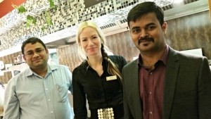  Head chef Raj Kumar, supervisor Julia Avilova and restaurant manager Bala Chandra.
